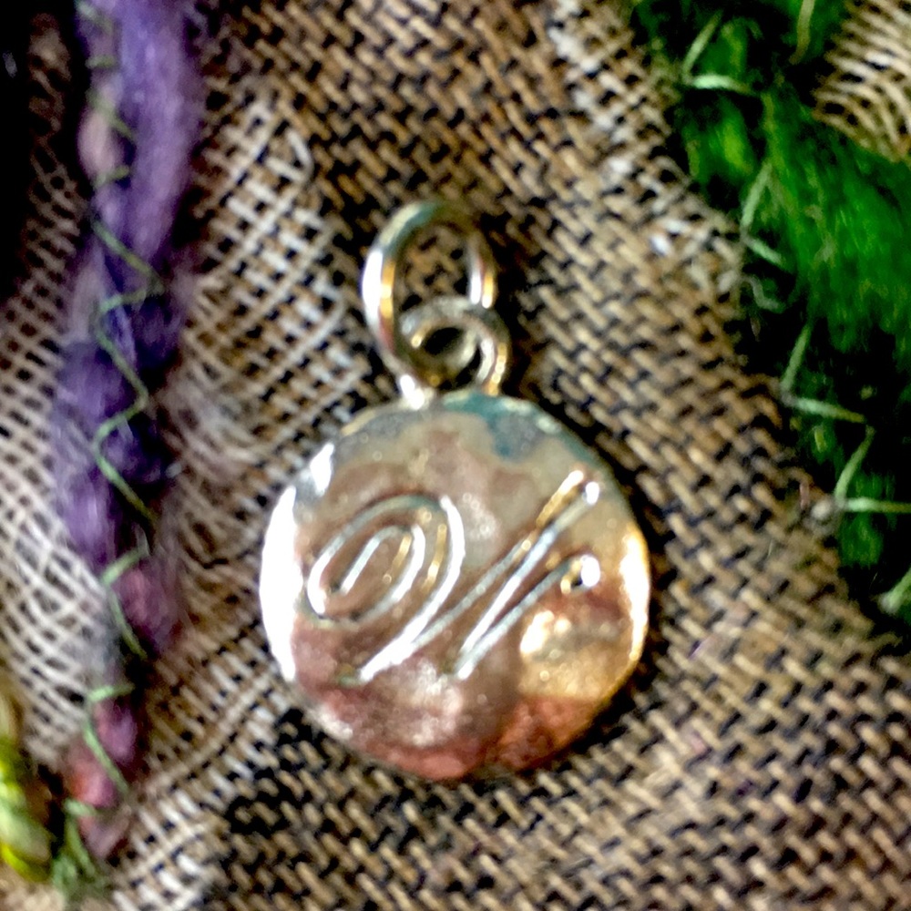 Letter W Monogrammed Charm with Jump-Ring